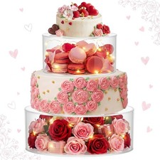 2 Pcs Acrylic Cake Stands for Dessert Table Clear Fillable Cake Riser Cupcake