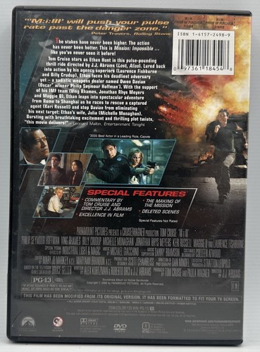 Mission: Impossible III Full-Screen DVD Tom Cruise Ving Rhames Keri Russell 2006 - Picture 2 of 3