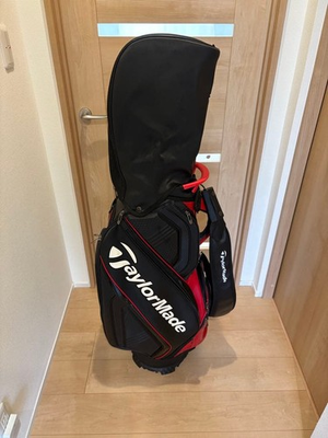 #ad TaylorMade Austech 9.5 inch Black Red cart bag golf caddy bag rare japan used $450.00