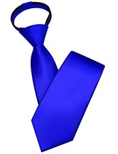 Branduce 3.15"  8cm  Mens Solid Satin Tie Pre-tied Adjustable Zipper Royal Blue