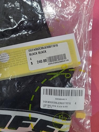 New Off White Kids Black Logo Band 2-Piece Bikini Swimwear Size 4 - Picture 7 of 7