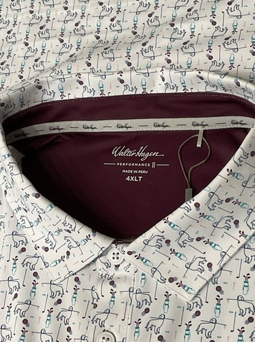 Walter Hagen NWT Mens “Dog Golf” Polo Shirt 4XL Tall Print Performance 11 New - Picture 6 of 12