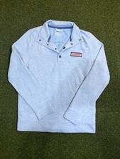 Vineyard Vines Blue Girl's Medium 12-14 Long Sleeve Snap Quarter Zip
