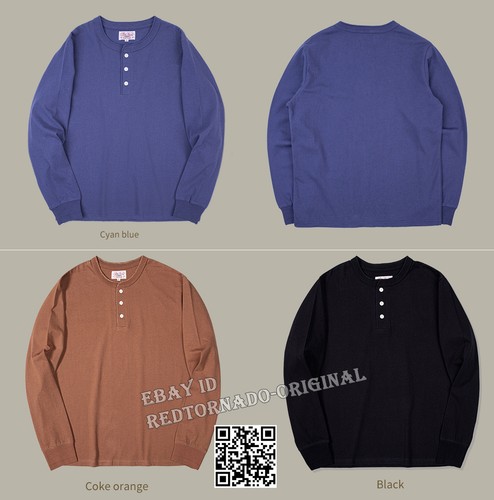 Camisas Henley de manga larga Red Tornado para hombre camisetas informales tapeta frontal retro - Imagen 16 de 26