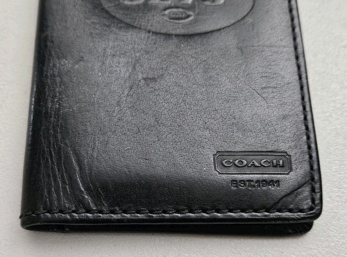 Rare Vintage Coach New York Jets Black Leather Bifold Wallet - Bild 14 von 17