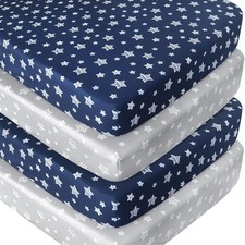 Soft Crib Fitted Sheets for Standard Size Crib/Toddler Mattress 4 Pack Baby Gift