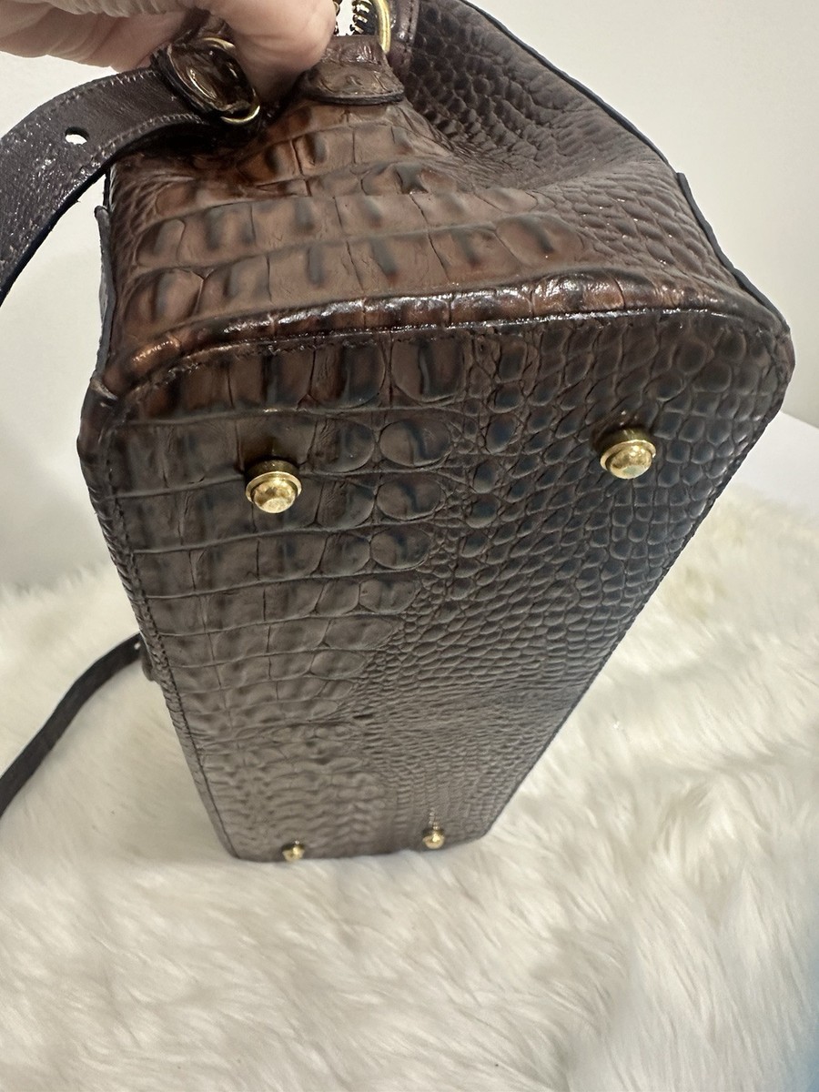 Brahmin Crandall Chocolate Whitney Satchel Handbag View 3