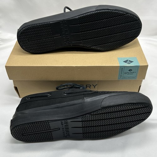 Sperry Deck Boat Shoes Top Sider Bahama 2-Eye Black Heavy Canvas Men's Size 9 M - Picture 8 of 12