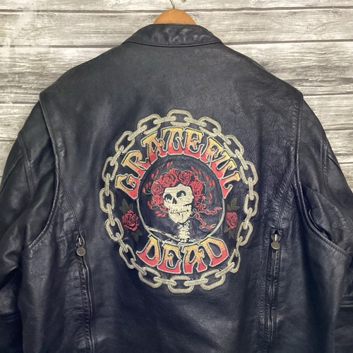 2012 Grateful Dead Lederjacke Herren 46R schwarz Motorrad gesticktes Logo - Bild 8 von 17