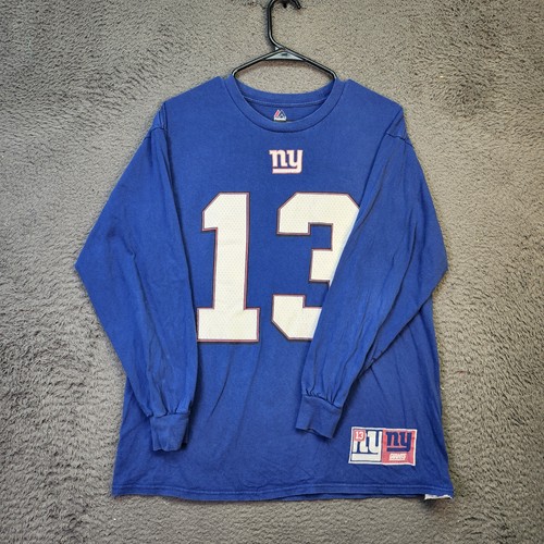 New York Giants Shirt Mens Large NFL Football Odell Beckham Jr 13 Majestic Long - Picture 5 of 9
