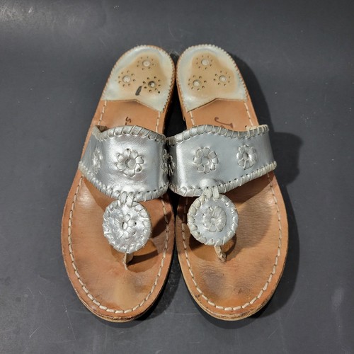 Jack Rogers Damen-Riemensandalen silberfarben Größe 7