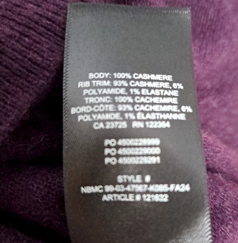 Suéter ARITZIA Para Mujer Cachemira Cuello Embudo Borgoña Manga Larga Talla M Lujo - Imagen 5 de 5