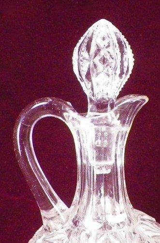 Bryce Higbee Cruet 10 Pointed Star Clear Glass Orig Stopper EAPG Antique 1906 - Picture 3 of 16