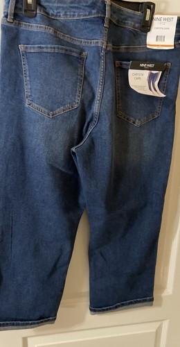 Ladies NINE WEST Chrystie Denim Capri Stretch Jeans Size 12 Relaxed Leg NWT - Picture 9 of 10