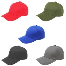 Pack of 5 Mechaly Plain Baseball Cap Hat Adjustable Back