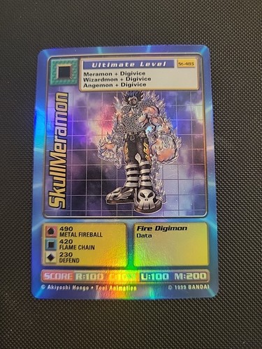 Vintage SkullMeramon Card St-48S Ultimate Level Digimon Holo Foil Bandai 1999 LP - Picture 1 of 10