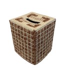 Vintage Handmade Needlepoint Plastic Canvas Tissue Box Cover Brown & Cream