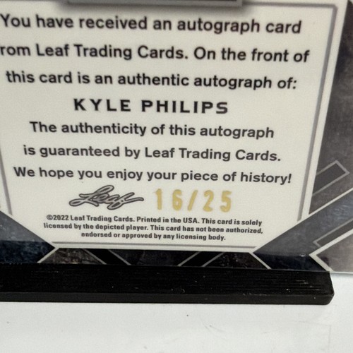 2022 Leaf Metal Draft Blue Prismatic /25 Kyle Philips BA-KP1 Rookie Auto NM Card - Picture 8 of 8