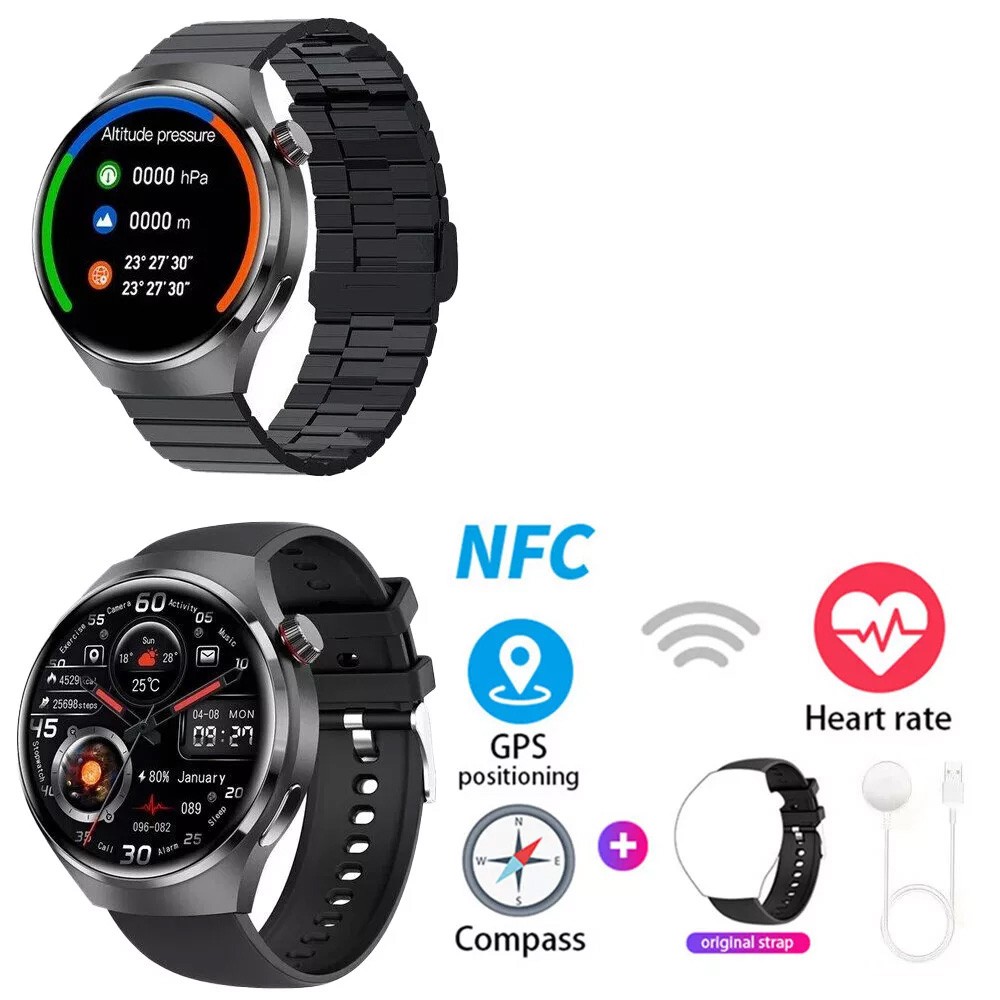 GT4 PRO Waterproof Smart Watch NFC GPS Tracker Bluetooth Call Men Sport Watches_voghion.com