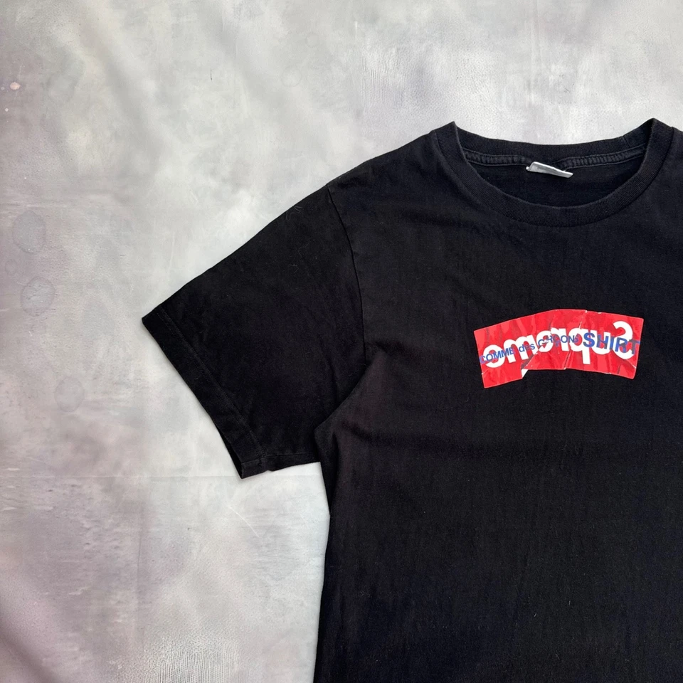 T-shirt noir Supreme Comme des Garcons CDG Split Box Logo 2018 taille L - Photo 4/4
