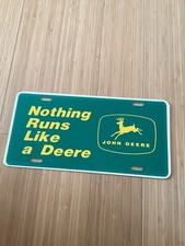 Vintage John Deere License Plate Nothing Runs Like a Deere Plastic