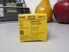Hubbell Insulgrip Twist Lock 2411 3 Pole 4 Wire Locking 20A 125/250V