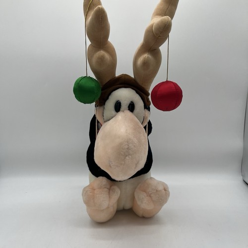 VTG 1985 Dakin Opus the Penguin Bloom County Christmas Reindeer Plush Stuffed - Picture 2 of 11
