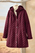 Coldwater Creek Quilted Hooded Car Coat 04 Colors , All Size