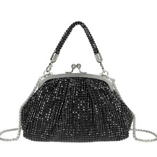 Gallantry Pochette de Soirée pour Femme Rétro à Perles avec Fermoir Clic-clac