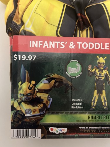 Transformers Bumblebee Bright Yellow Longsleeve Jumpsuit with Mask Toddler 2T - Picture 2 of 4