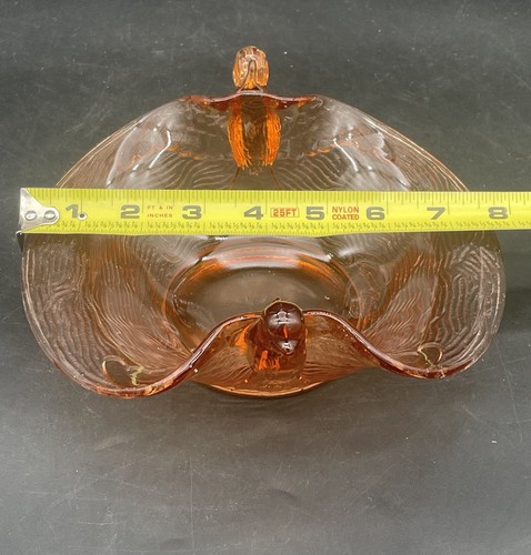 Vintage Birds Cranberry Glass Candy Dish - Picture 4 of 5