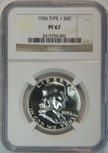 1956 Franklin Silver Half Dollar Proof Type 1 PF 67 NGC 50C US COIN