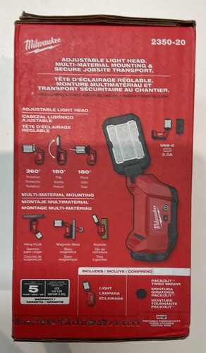 NEW Milwaukee M12 Rover Multi-Directional Flood Light With Packout Compatibility - Picture 2 of 6