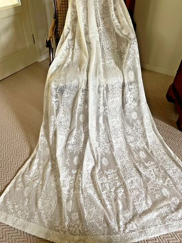 RIESIGE ATEMBERAUBENDE SELTENE 80"X102" FRANZÖSISCHE STIL SPITZE/NETZ VORHANG PANEEL/VORHANG - Bild 4 von 5