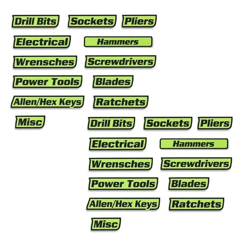 Magnetic Toolbox Labels 12/24PCS Durable Metal Toolbox Drawer Labels Ne w - Picture 24 of 24