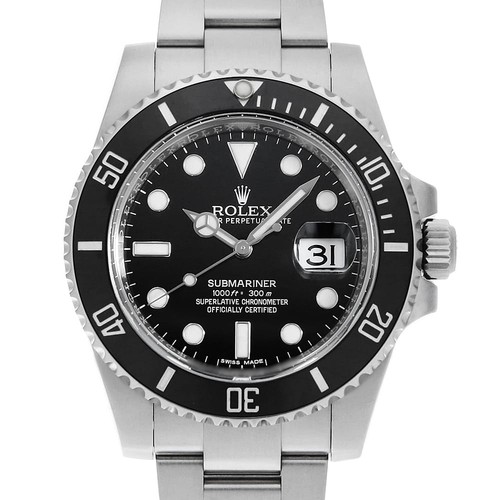 ROLEX SUBMARINER Date 116610LN schwarz Zufallszahl Sekundenzeiger Herren
