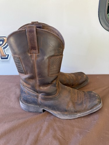 Ariat® Men's Rambler Patriot Distressed Brown Flag Boots 10029692 Men’s 11D - Picture 6 of 9