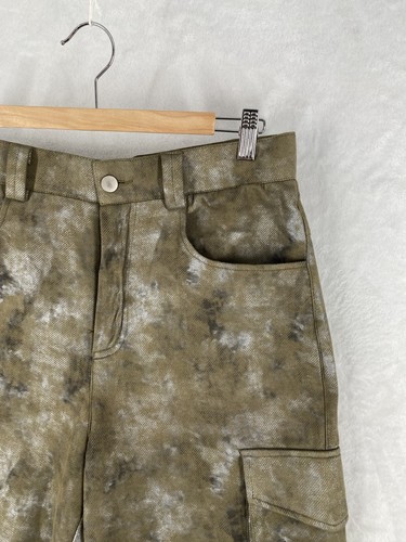 Pantaloni MNML adulti 30x32 mimetici larghi bicolore scamosciati tasca cargo nuovi senza etichette $78 - Foto 4 di 17