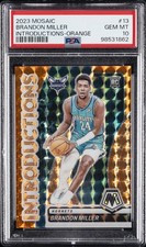 2023 PANINI MOSAIC INTRODUCTIONS ORANGE #13 BRANDON MILLER 34/49 PSA 10