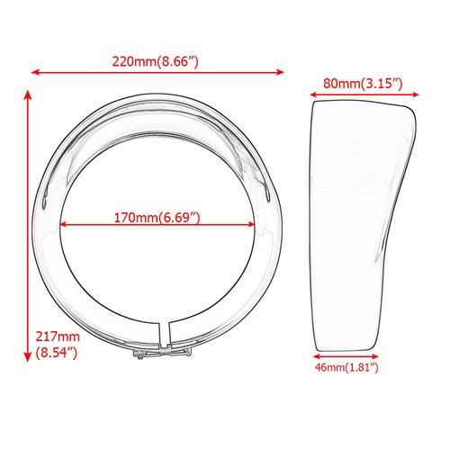 7" Headlight Trim Light Ring Visor Bezel For Harley Road King Dyna Softail New - Picture 8 of 16