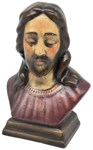 Vintage Ceramic Mold 7” Jesus Christ Bust Figurine Religious Decor Beautiful!! - Picture 2 of 10