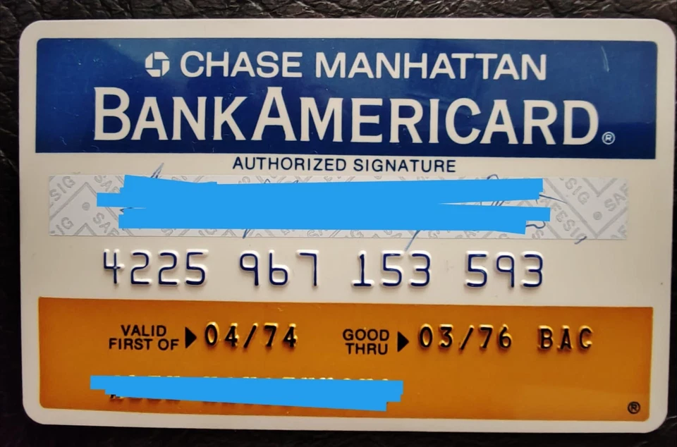Chase Manhattan Bank Americard 1974-1976 de colección Foto 2 de 2