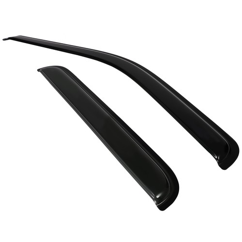 Tape-On Side Window Visor Rain Guards For 99-16 Ford Super Duty Crew Cab Black - Picture 9 of 15