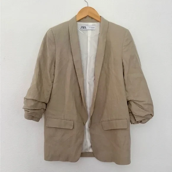 Zara Jackets Coats Linen Blazer Size XS - Image 2 of 4