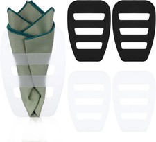 4Pcs Clear Invisible Pocket Square Holder for Men Pocket Square Scarf Organizer