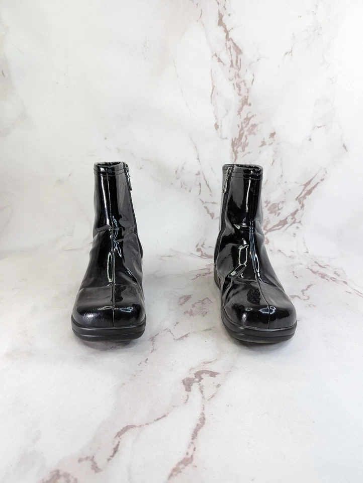 Alegria Botas Negro Patente Raina EE. UU. 7.5 8 UE 38 Impermeable Tobillo Lluvia Botas de Agua Foto 3 de 4