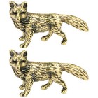 2 Pieces Brass Fox-shape Ornament Desktop Home Decorative Accessories
