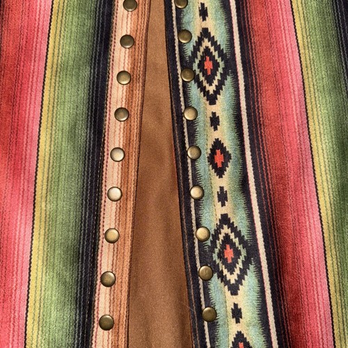 Fashion Express Women’s Aztec Boho Western open Front Fringe Vest Women's Sz S - Picture 3 of 11