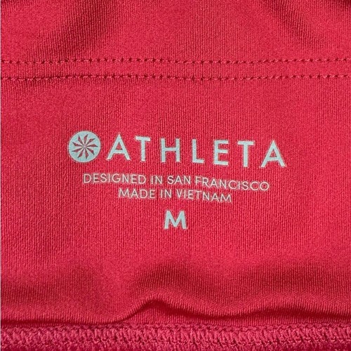 ATHLETA Womens Run Free 7/8 Leggings M High Rise Reflective Magenta Pink Active - Picture 4 of 12