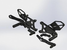 Vortex 3-RS671K Rear Set Complete Black fits Yamaha